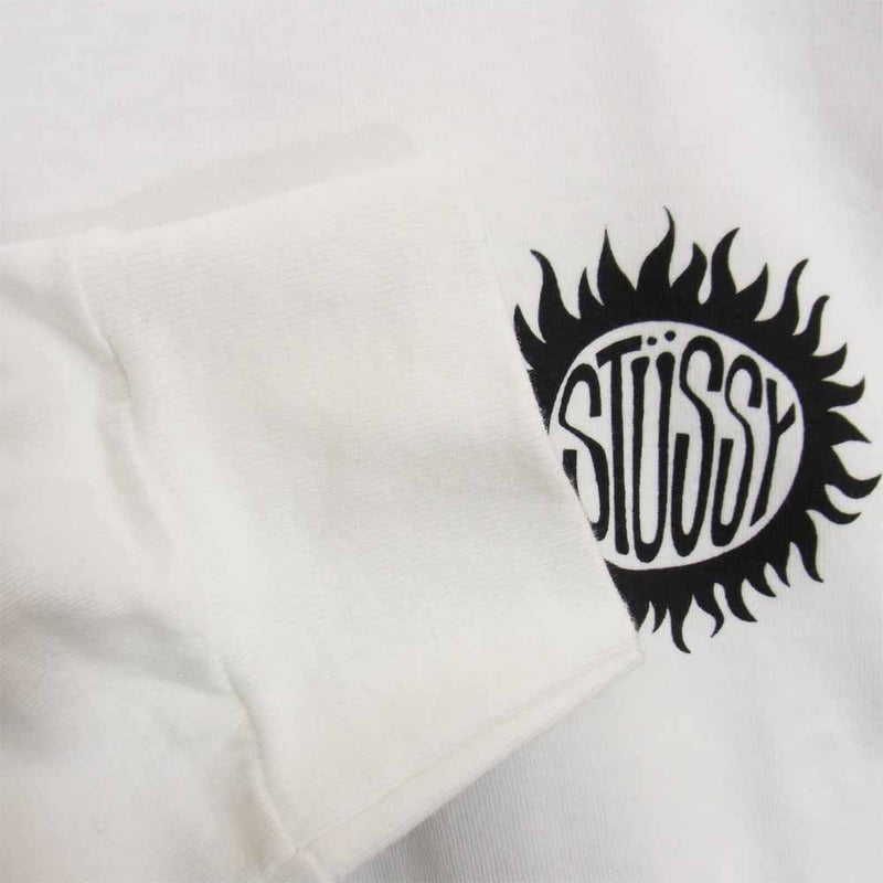 STUSSY ステューシー 20M3993525 Design Corp ロゴ プリント 長袖 Tシャツ ホワイト系 M【美品】【中古】