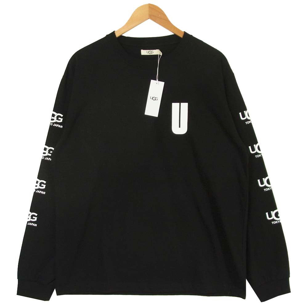 UGG アグ 20AW-UGTP02 LINE LOGO LS T-Shirts ラインロゴ 長袖 Tシャツ ブラック系 L【新古品】【未使用】【中古】