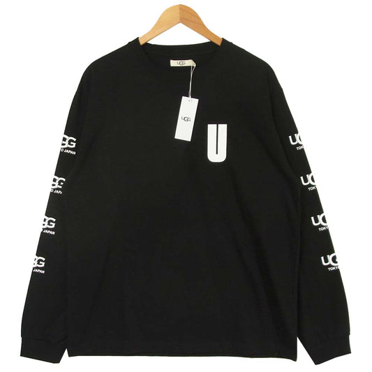 UGG アグ 20AW-UGTP02 LINE LOGO LS T-Shirts ラインロゴ 長袖 Tシャツ ブラック系 L【新古品】【未使用】【中古】
