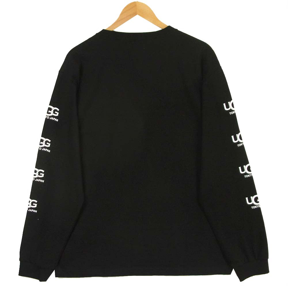 UGG アグ 20AW-UGTP02 LINE LOGO LS T-Shirts ラインロゴ 長袖 Tシャツ ブラック系 L【新古品】【未使用】【中古】