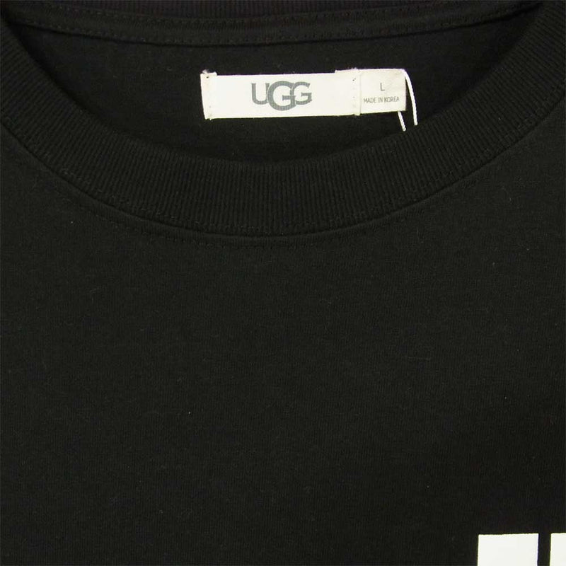 UGG アグ 20AW-UGTP02 LINE LOGO LS T-Shirts ラインロゴ 長袖 Tシャツ ブラック系 L【新古品】【未使用】【中古】