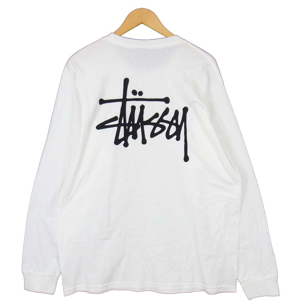 STUSSY ステューシー 20F1994567 Basic Stussy Ls Tee ベーシック ロゴ 長袖 Tシャツ ホワイト系 L【新古品】【未使用】【中古】