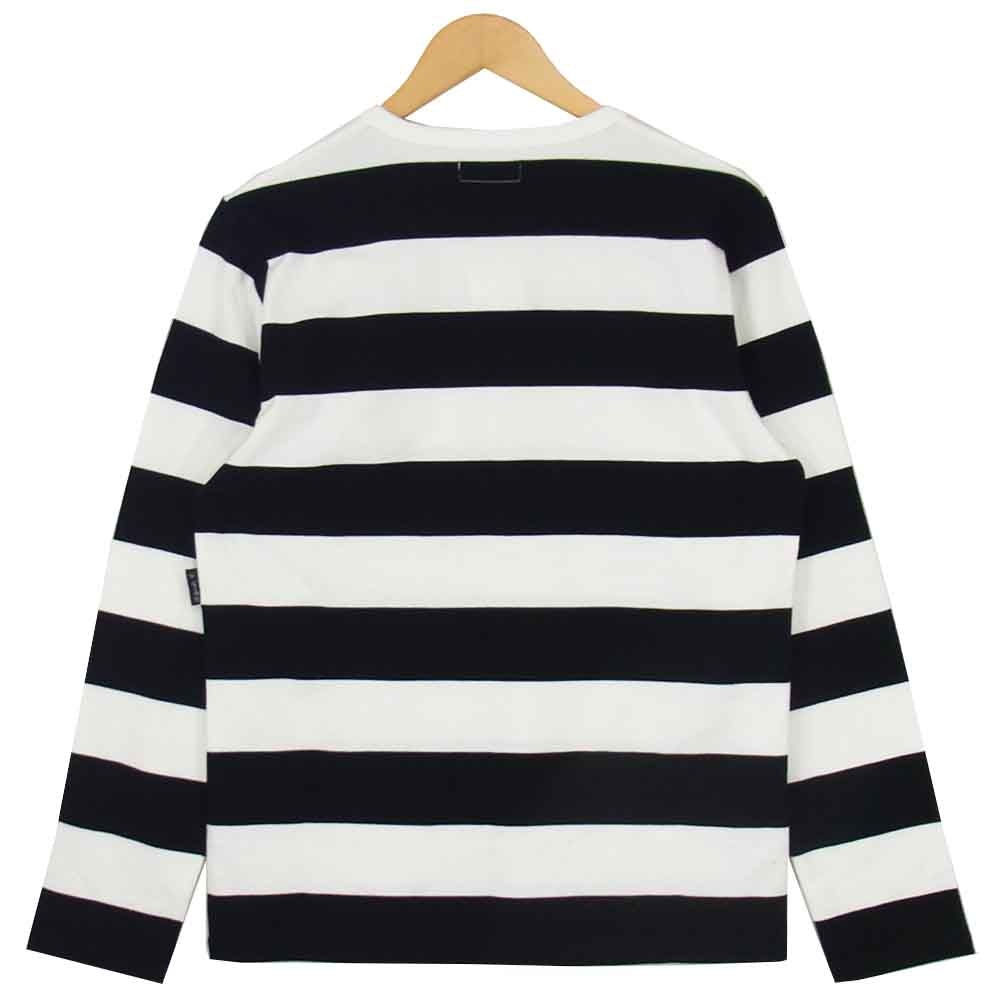 agnes b. アニエスベー 4366-J019 homme オム コットン ボーダー カットソー  ブラック系 1【新古品】【未使用】【中古】