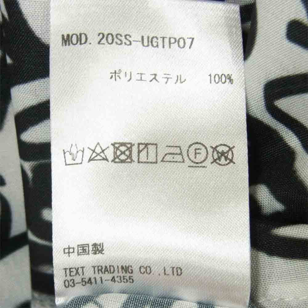 UGG アグ 20SS-UGTP07 LOGO PATTERN BIG SHIRT ロゴ パターン 半袖 ビッグ シャツ ホワイト系 ブラック系 L【新古品】【未使用】【中古】