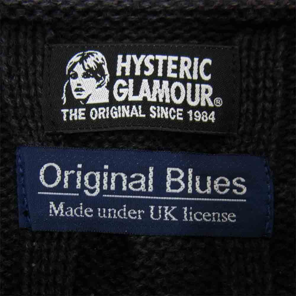 HYSTERIC GLAMOUR ヒステリックグラマー 01183NS25 ORIGINAL BLUES オリジナルブルース スカル クルーネック ニット グレー系 FREE【美品】【中古】