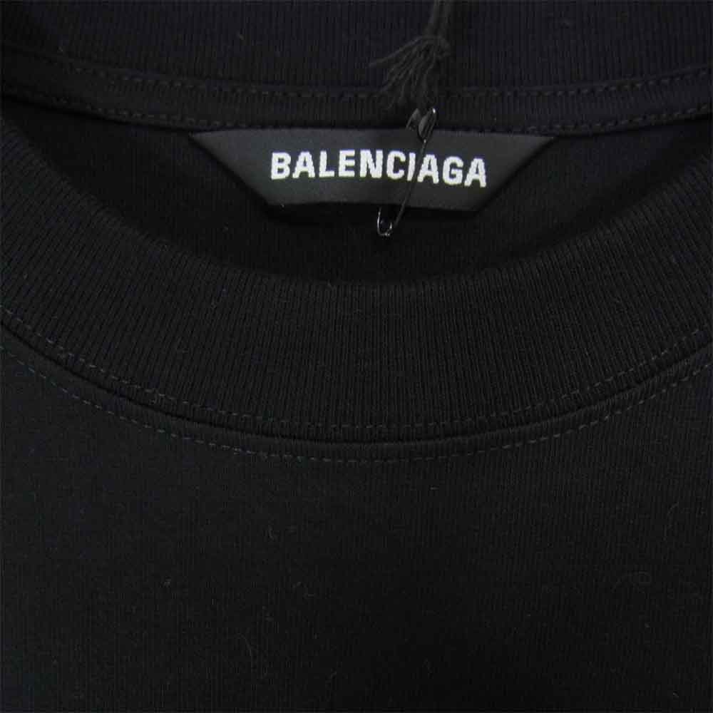 BALENCIAGA バレンシアガ 20AW 612966 ロゴ刺繍 オーバーサイズ Tシャツ ブラック系 M【新古品】【未使用】【中古】