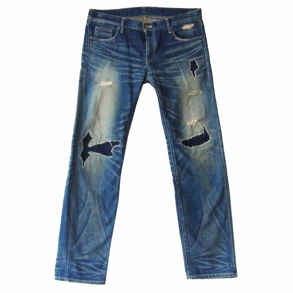 NEIGHBORHOOD ネイバーフッド  06EX SAVAGE サベージ ダメージ デニムパンツ  インディゴブルー系 XL【中古】