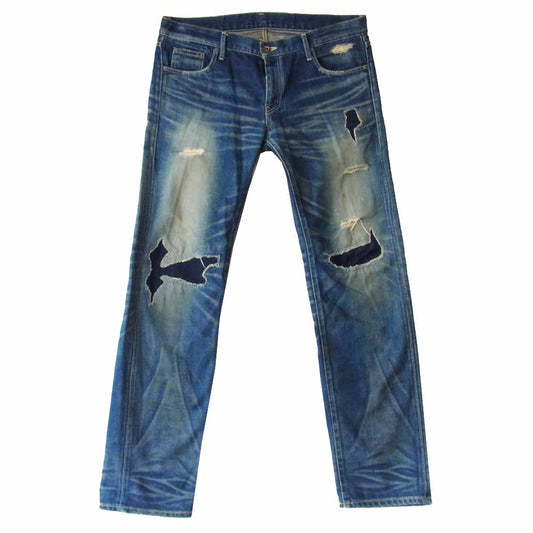 NEIGHBORHOOD ネイバーフッド  06EX SAVAGE サベージ ダメージ デニムパンツ  インディゴブルー系 XL【中古】