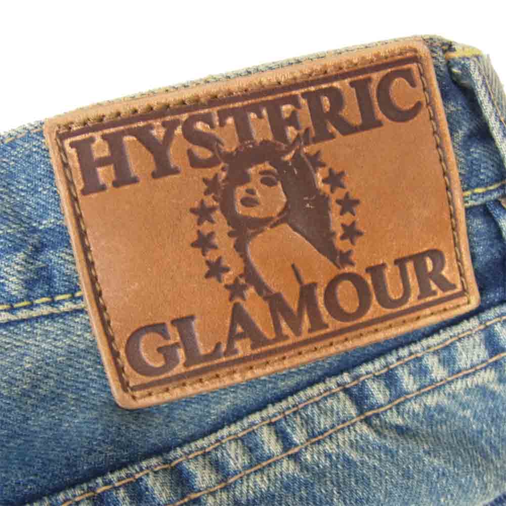 HYSTERIC GLAMOUR ヒステリックグラマー 4AP-2104 小窓 スタッズ リメイク ダメージ ボタンフライ デニムパンツ  インディゴブルー系 34【中古】