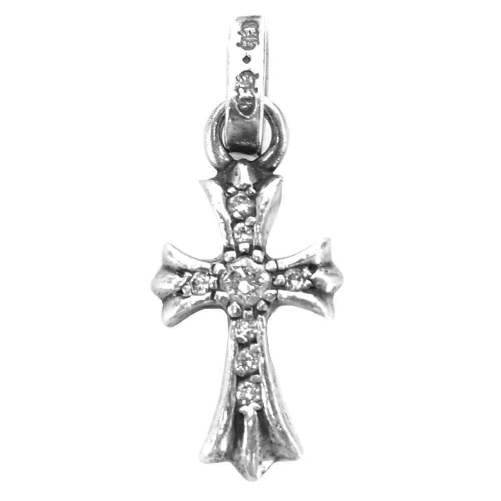 CHROME HEARTS クロムハーツ（原本無） ベイビーファット クロス パヴェダイヤ ペンダントトップ シルバー系【中古】