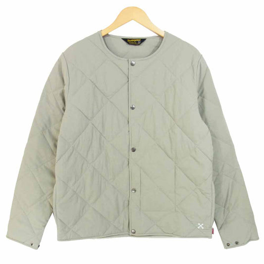 ブルコ QUILTING キルティング ノーカラー ジャケット グレー系 L【美品】【中古】