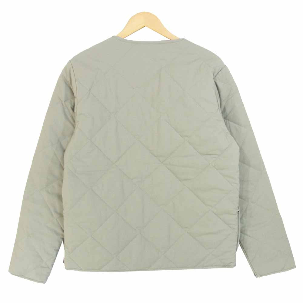 ブルコ QUILTING キルティング ノーカラー ジャケット グレー系 L【美品】【中古】