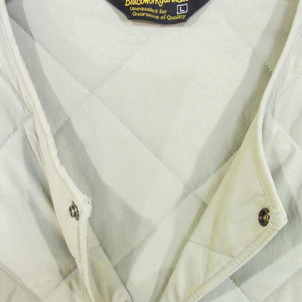 ブルコ QUILTING キルティング ノーカラー ジャケット グレー系 L【美品】【中古】