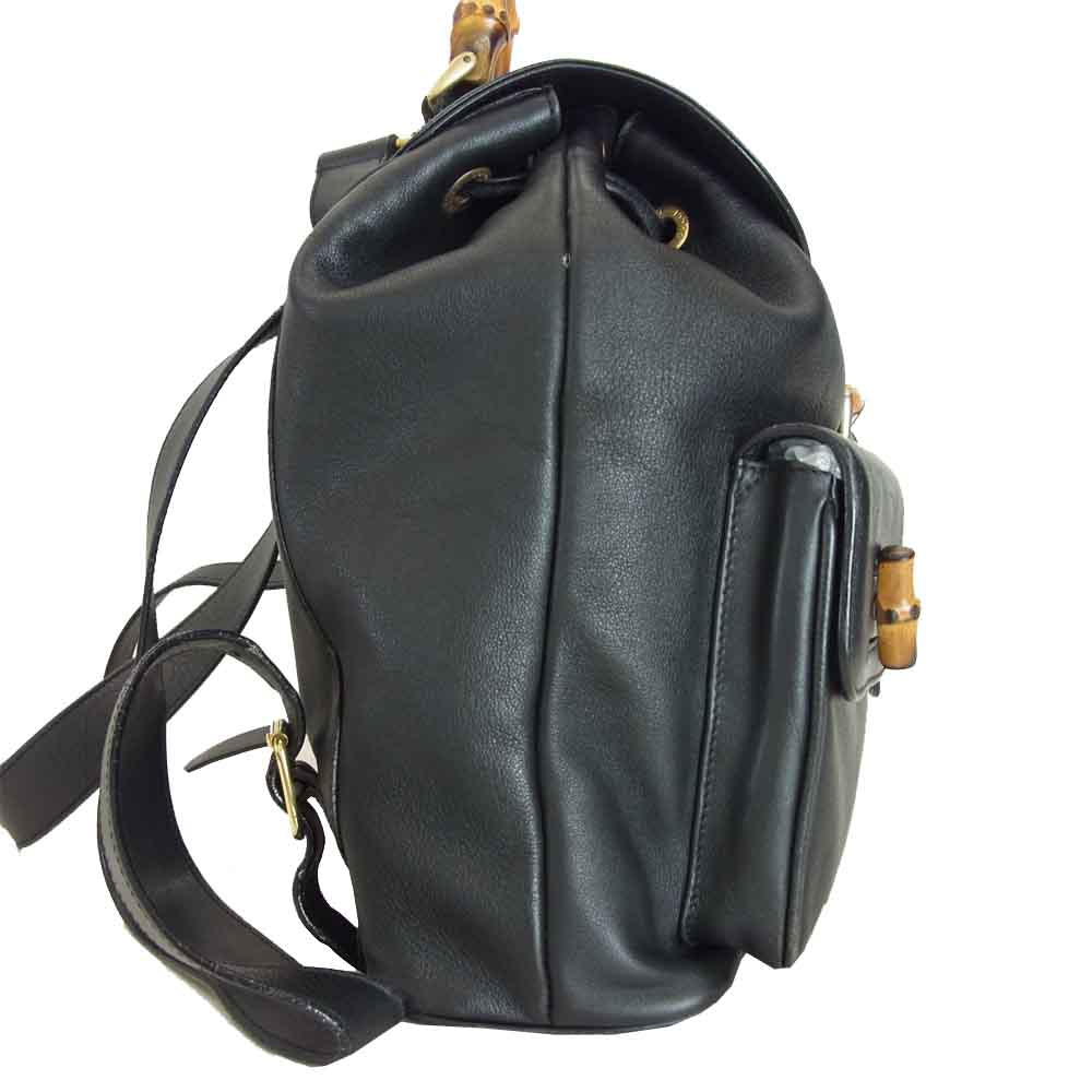 GUCCI グッチ 003 2058 0016 バンブー リュック ブラック系 約 横30cm×縦31cm×マチ10cm【中古】