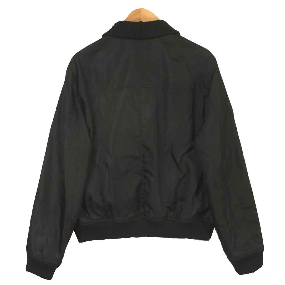 PRADA プラダ 裏キルティング リブニット ナイロン ジップ ブルゾン イタリア製 ブラック系 L【中古】
