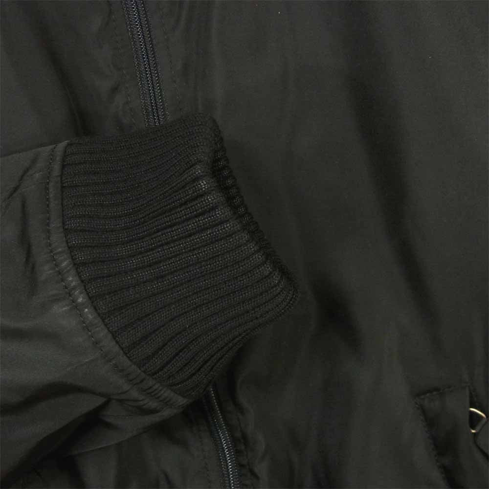 PRADA プラダ 裏キルティング リブニット ナイロン ジップ ブルゾン イタリア製 ブラック系 L【中古】
