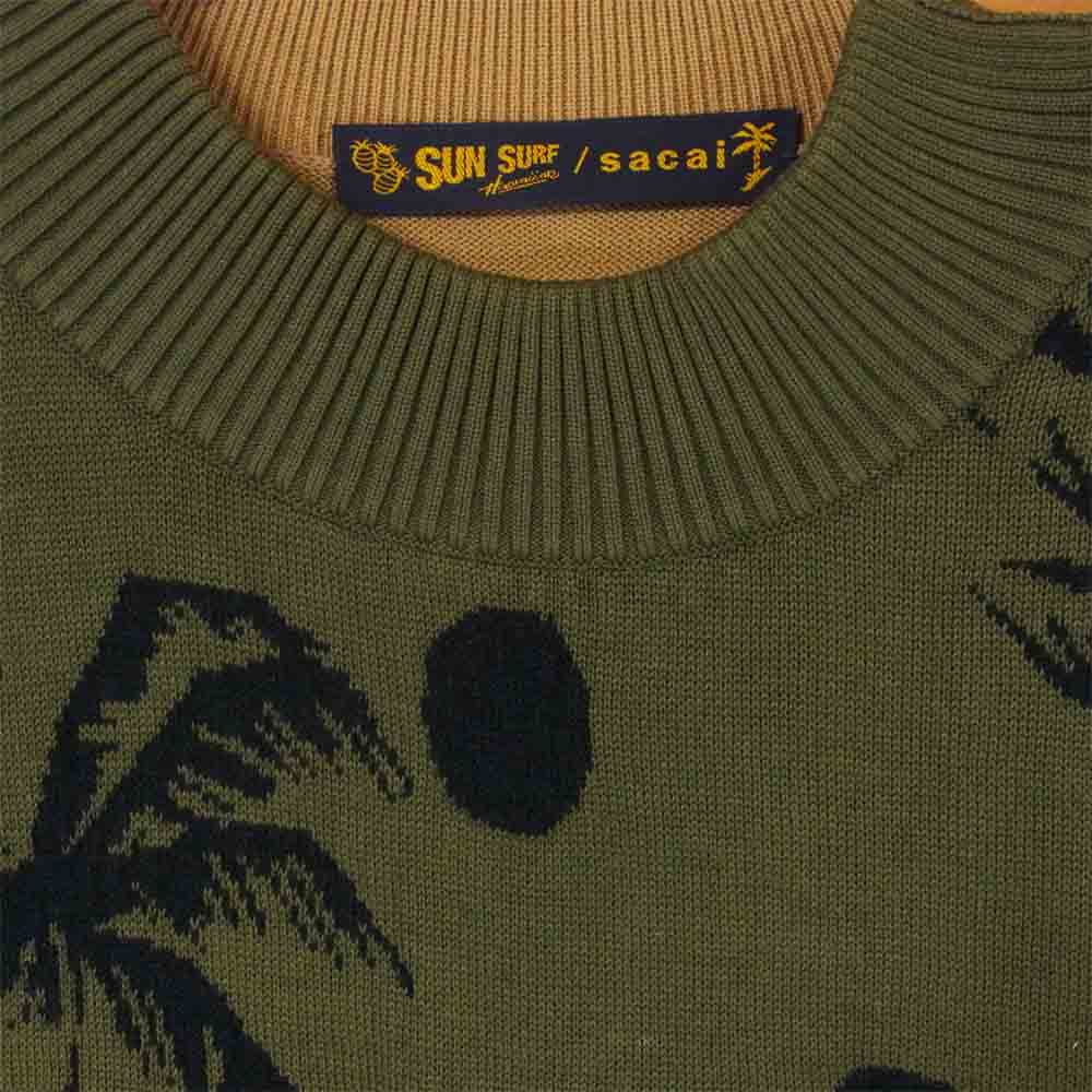Sacai サカイ 20-02207Ｍ SAN SURF サンサーフ ニット コットン ライトブラウン系 グレイッシュグリーン系 3【中古】