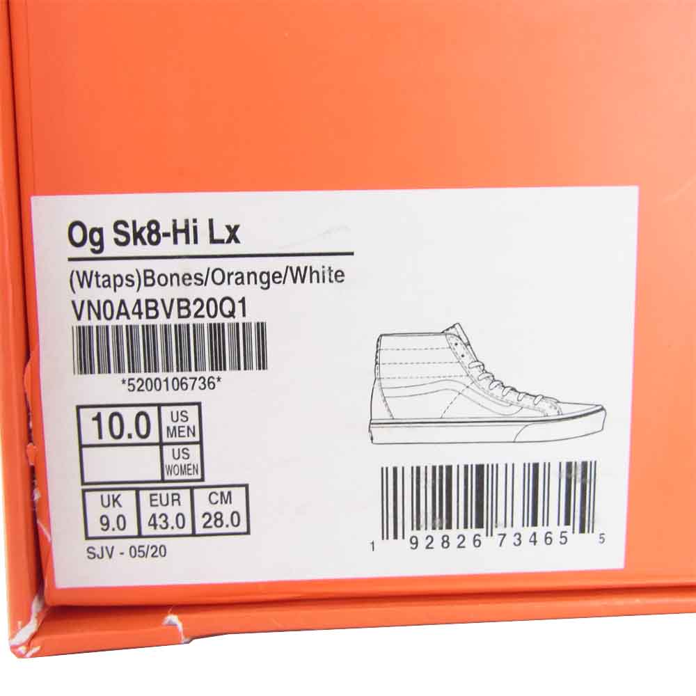WTAPS ダブルタップス VN0A4BVB20Q1 VANS VALT バンズボルト Og Sk-8Hi Lx Bones ボーン刺繍 ハイカット オレンジ系 US10【新古品】【未使用】【中古】