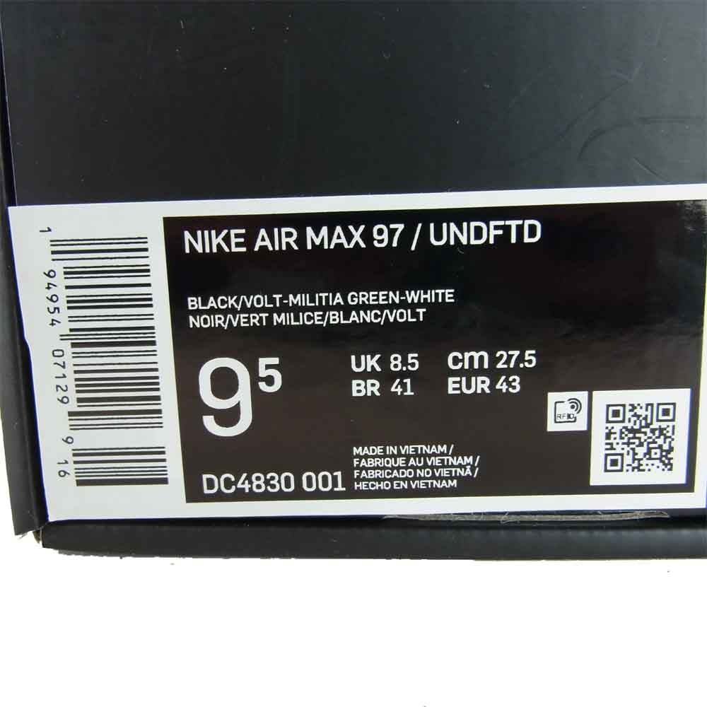 NIKE ナイキ DC4830-001 UNDEFEATED アンディフィーテッド AIR MAX 97 エアマックス Black Volt ブラック系 US9.5【新古品】【未使用】【中古】
