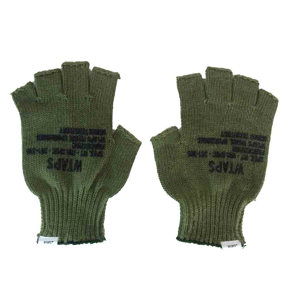 WTAPS ダブルタップス TRIGGER GLOVE ACRYLIC グローブ フィンガーレス グローブ 手袋 カーキ系【中古】