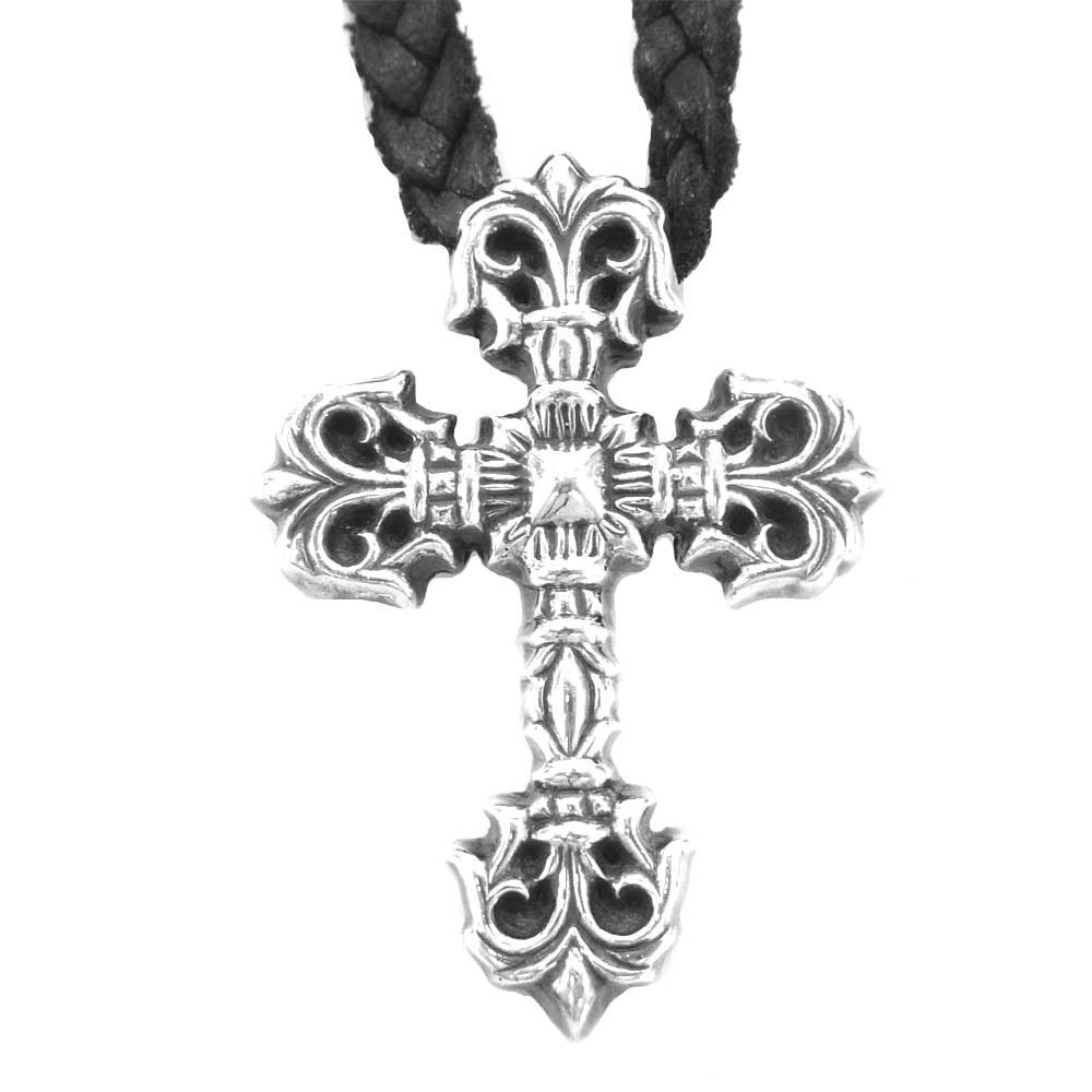 CHROME HEARTS クロムハーツ（原本無） FILIG CROSS-XSM LB フィリグリークロス XS レザーブレイド シルバー系 ブラック系【中古】