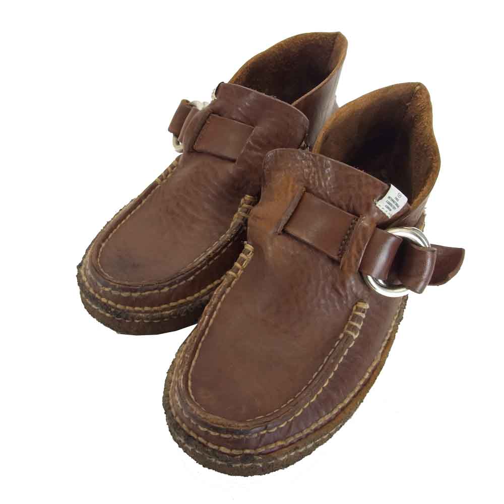 VISVIM ビズビム Ring Moccasin ダブル リング モカシン レザー ブーツ ダークブラウン系 27cm【中古】