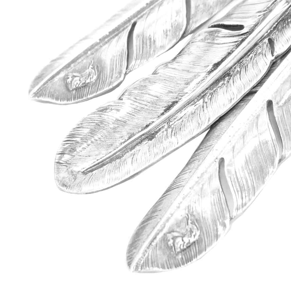 LARRY SMITH ラリースミス フェザー タタキ メタル カスタム ネックレス シルバー系 ゴールド系【中古】