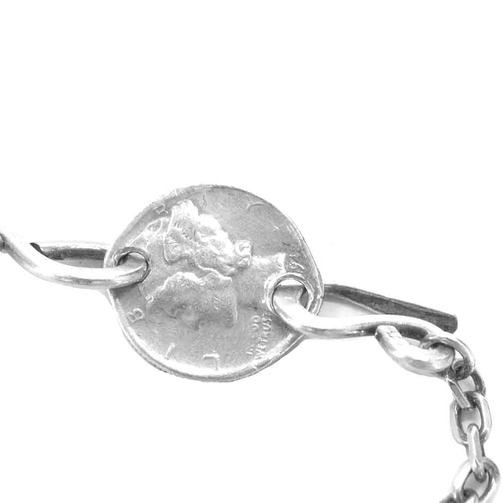 LARRY SMITH ラリースミス フェザー タタキ メタル カスタム ネックレス シルバー系 ゴールド系【中古】