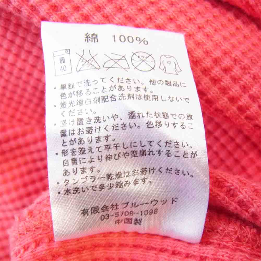 Ron Herman ロンハーマン × ヘルスニット サーマル ワッフル ピンク系 S【中古】