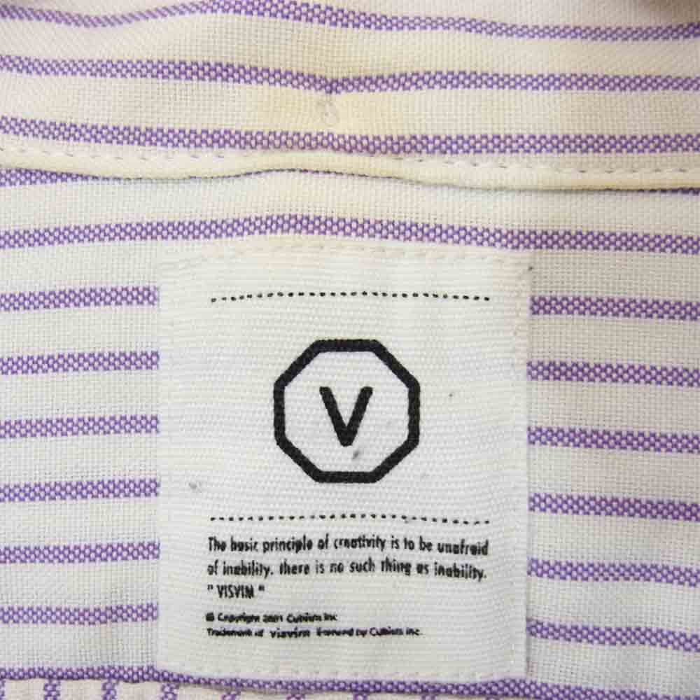 VISVIM ビズビム ストライプ シャツ パープル系 S【中古】