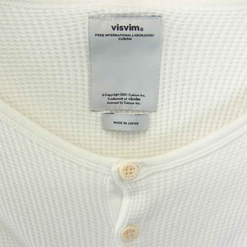VISVIM ビズビム 112105010068 CURTA WAFFLE HENLEY L/S ヘンリーネック ワッフル サーマル カットソー ホワイト系 2【中古】