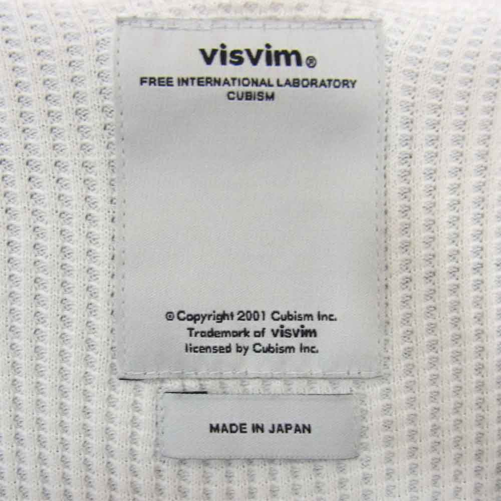 VISVIM ビズビム 112105010068 CURTA WAFFLE HENLEY L/S ヘンリーネック ワッフル サーマル カットソー ホワイト系 2【中古】