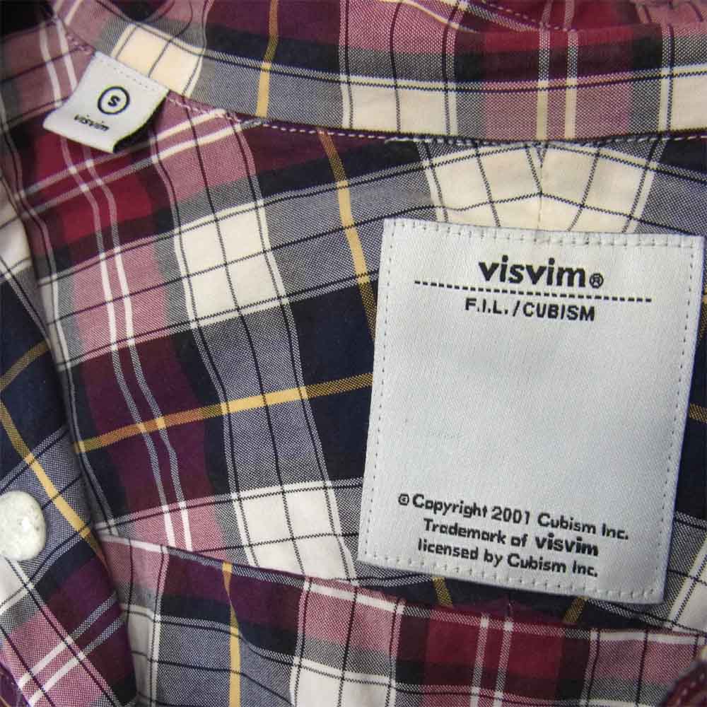 VISVIM ビズビム チェック 長袖 シャツ レッド系 S【中古】