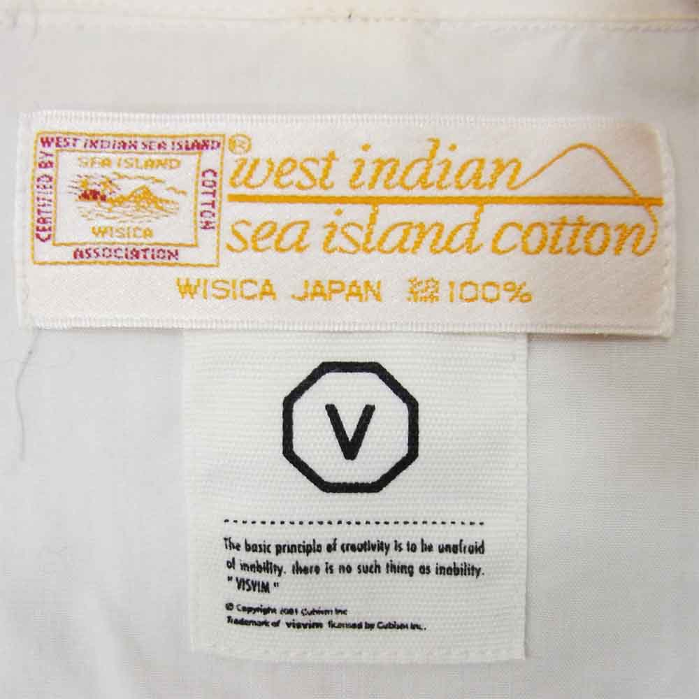 VISVIM ビズビム ストライプ 切替 長袖 シャツ ホワイト系 S【中古】