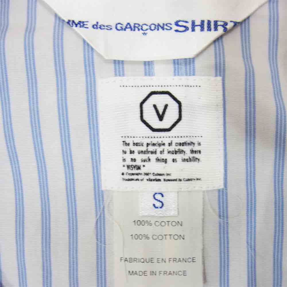 COMME des GARCONS コムデギャルソン × VISVIM ビズビム 切替 長袖 シャツ ホワイト系 S【中古】