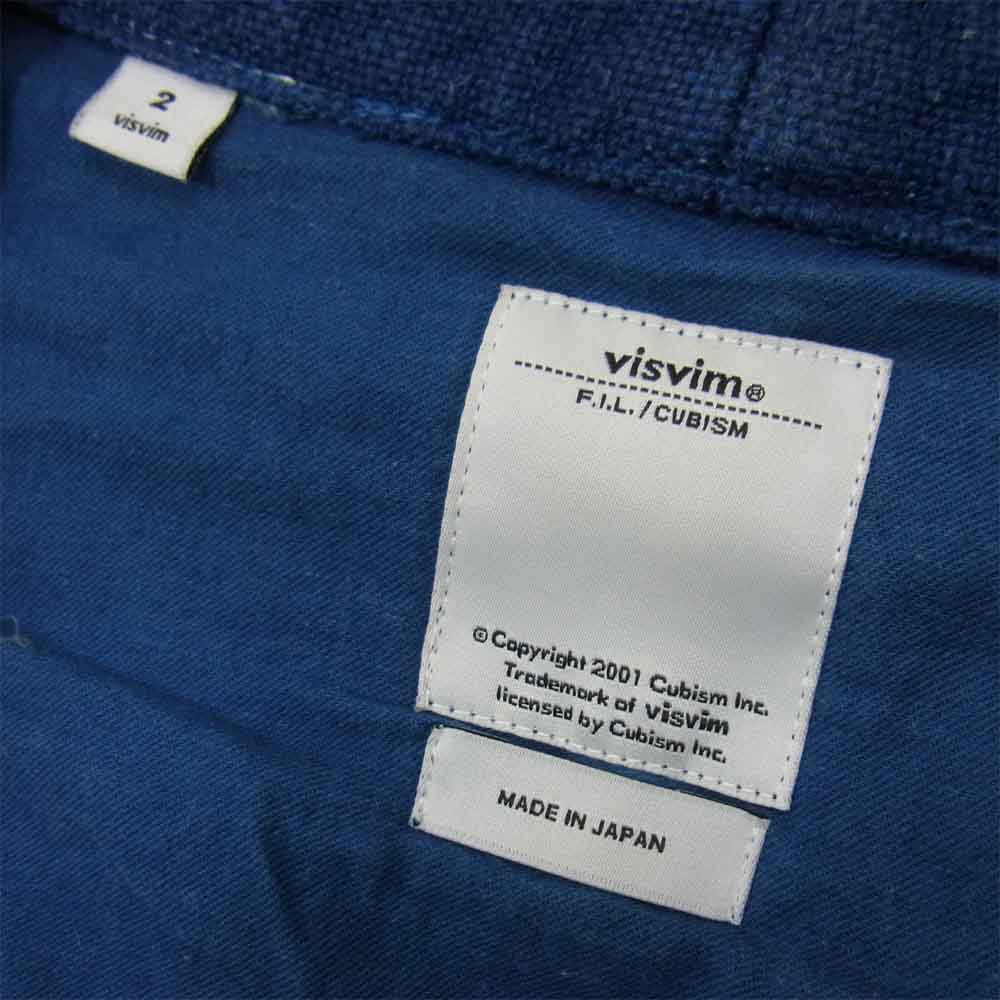 VISVIM ビズビム VS0002023 NORAGI LHAMO SHIRT DK INDIGO 野良着 ラモシャツ コットン カーディガン ネイビー系 2【中古】