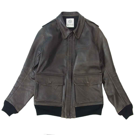 VISVIM ビズビム ELMENDORF JKT 牛革 レザー フライト ジャケット チャコール系 M【中古】