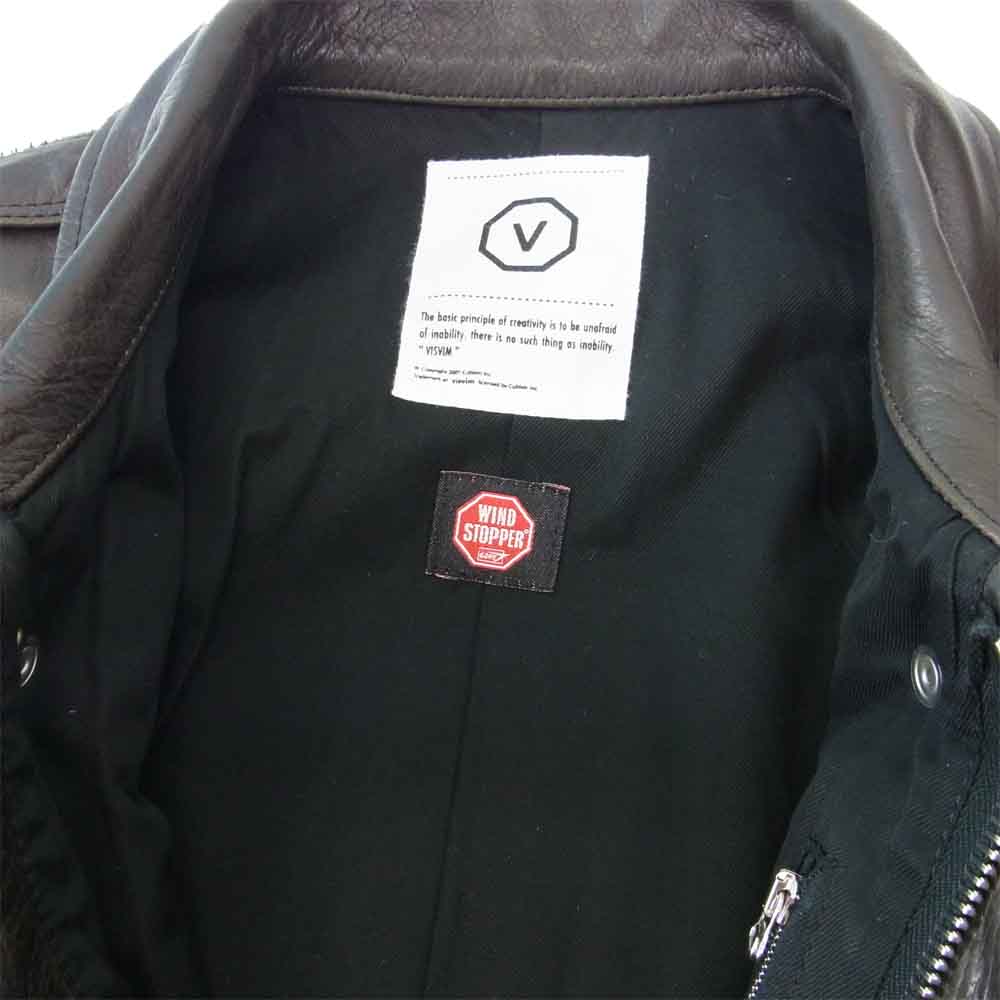 VISVIM ビズビム ELMENDORF JKT 牛革 レザー フライト ジャケット チャコール系 M【中古】