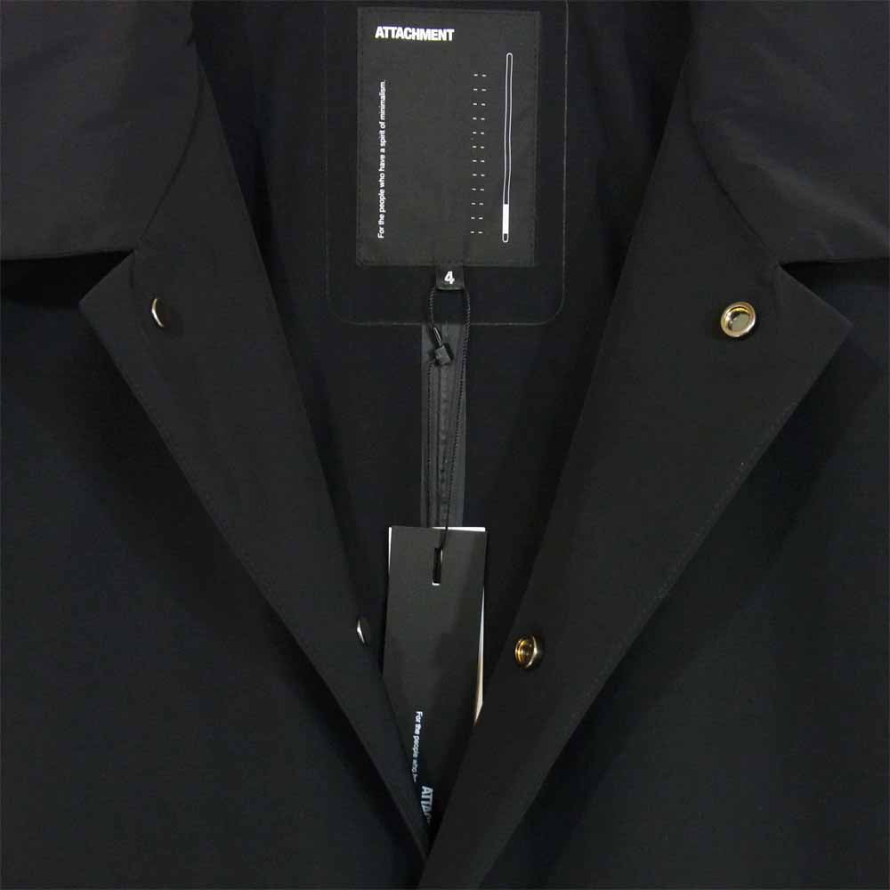ATTACHMENT アタッチメント 20SS AC01-206 ナイロン 4WAY ストレッチ ステンカラー コート ブラック系 4【新古品】【未使用】【中古】