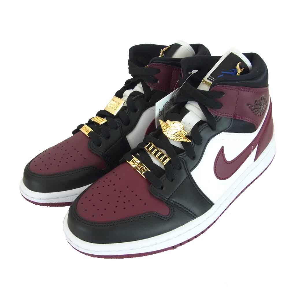 NIKE AIR JORDAN ナイキ ジョーダン CZ4385 016 WMNS AIR JORDAN 1 MID SE スニーカー ブラック ホワイト/バーガンディ 26cm【新古品】【未使用】【中古】
