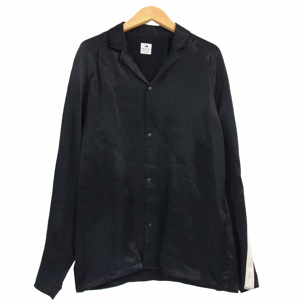 SASQUATCHfabrix. サスクワァッチファブリックス 18SS-SY9-004 NOTCHED COLLAR SATIN SHIRT ノッチドカラー サテン シャツ ブラック系 L【中古】