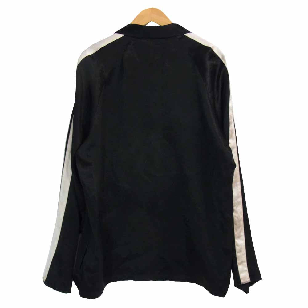 SASQUATCHfabrix. サスクワァッチファブリックス 18SS-SY9-004 NOTCHED COLLAR SATIN SHIRT ノッチドカラー サテン シャツ ブラック系 L【中古】