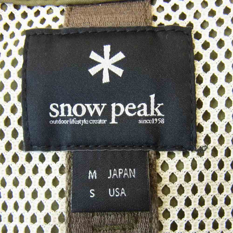 snowpeak スノーピーク JK-16SU103 フィッシング ベスト Fishing Vest  カーキ系 M【中古】