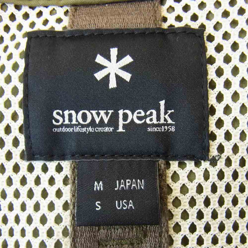 snowpeak スノーピーク JK-16SU103 フィッシング ベスト Fishing Vest カーキ系 M【中古】