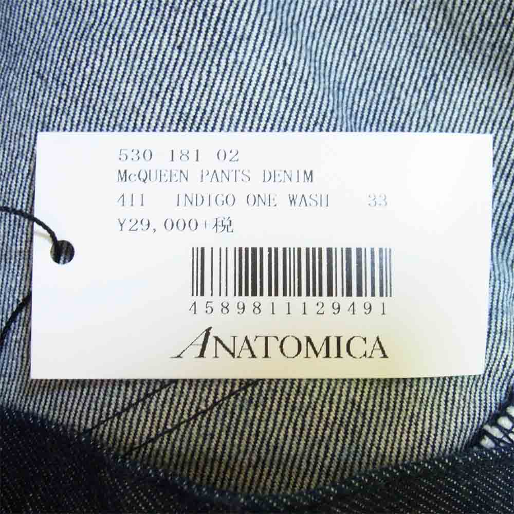 アナトミカ McQUEEN DENIM マックイーン デニム パンツ インディゴブルー系 33【新古品】【未使用】【中古】