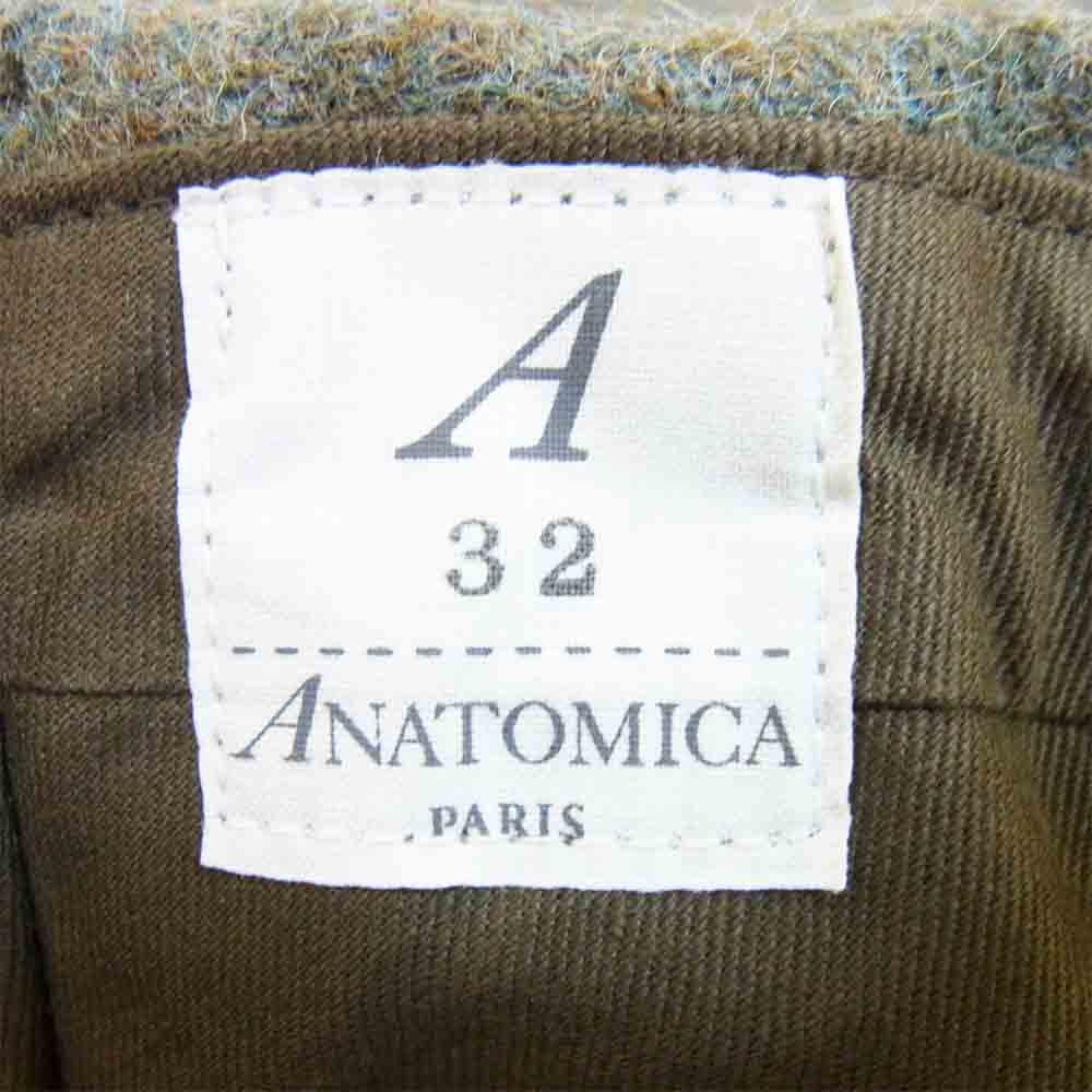 アナトミカ 530-482-0217032 ATC STAY PRESS PTS LOVAT ウール スラックス パンツ グリーン系 32【新古品】【未使用】【中古】