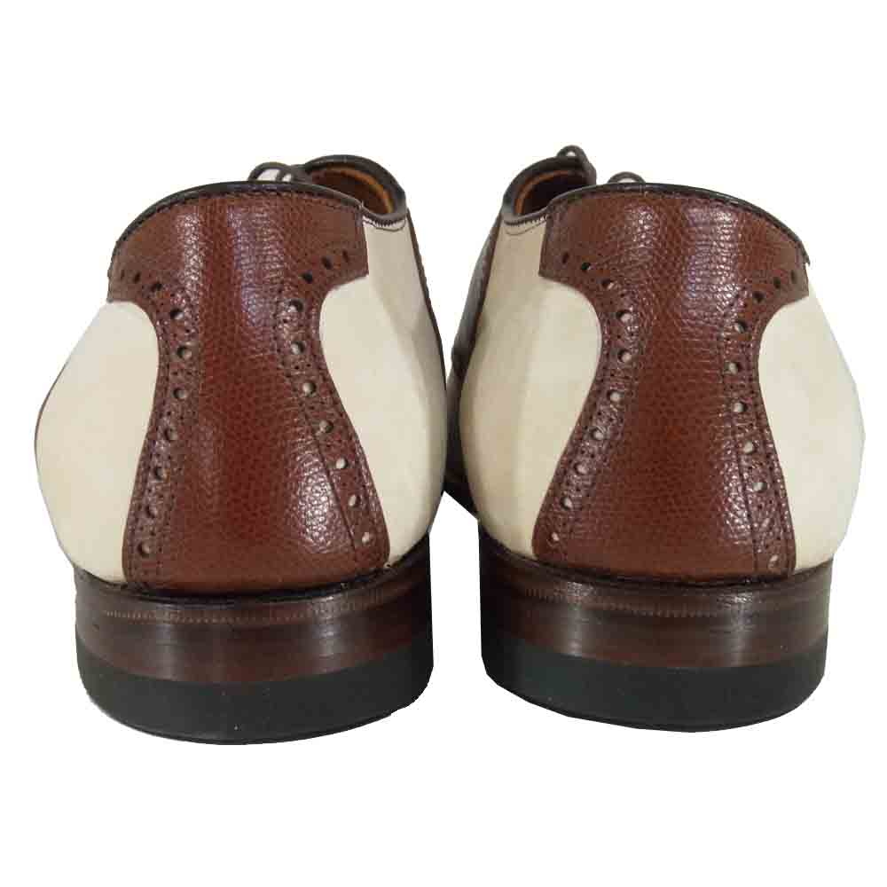 ALDEN オールデン アナトミカ ANATOMICA M3301F SADDLE OXFORD サドル オックスフォード シューズ 白×茶系 8.5【中古】