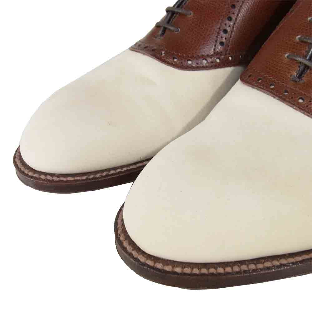 ALDEN オールデン アナトミカ ANATOMICA M3301F SADDLE OXFORD サドル オックスフォード シューズ 白×茶系 8.5【中古】