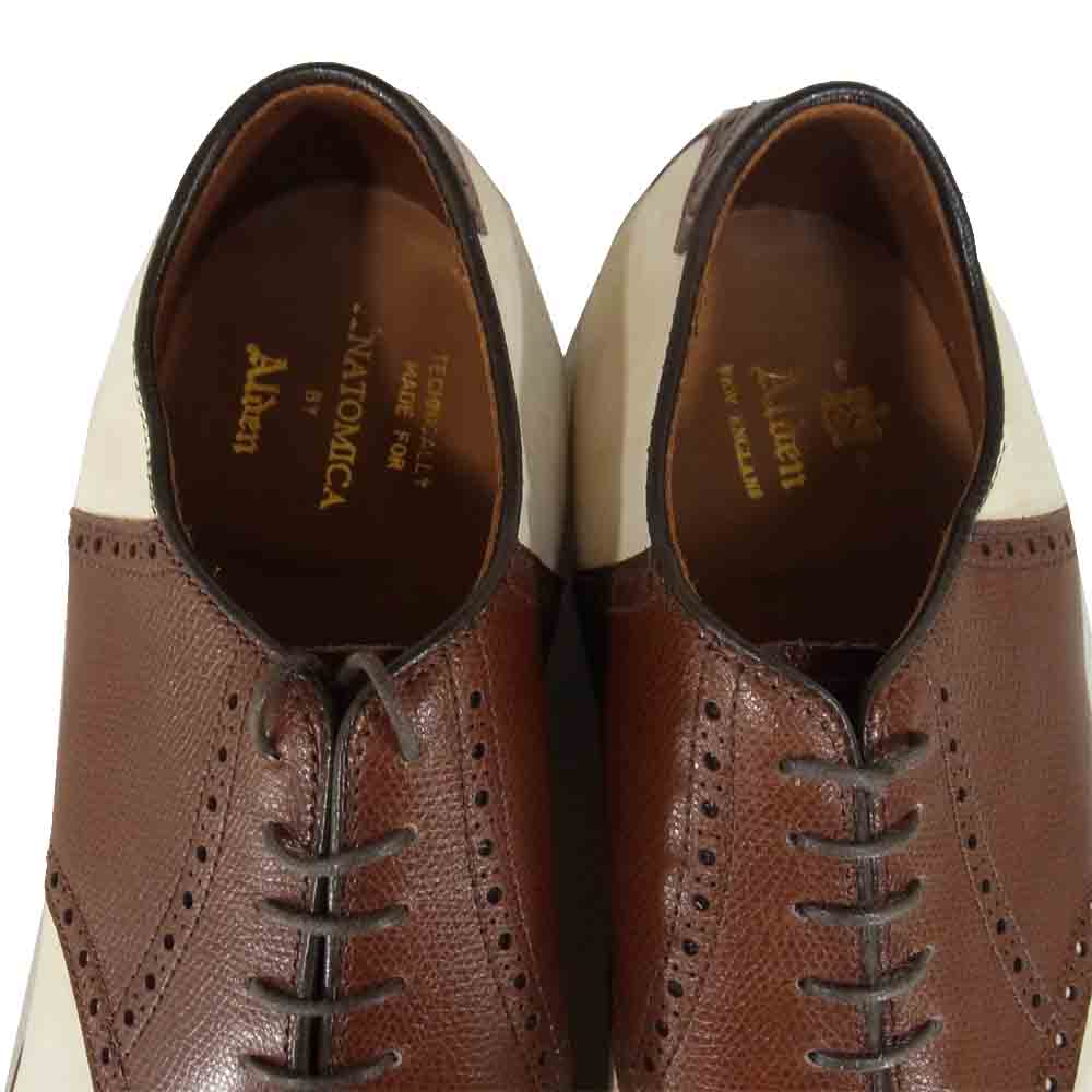 ALDEN オールデン アナトミカ ANATOMICA M3301F SADDLE OXFORD サドル オックスフォード シューズ 白×茶系 8.5【中古】