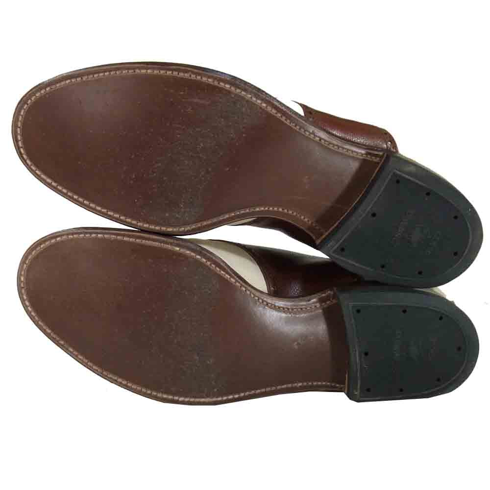 ALDEN オールデン アナトミカ ANATOMICA M3301F SADDLE OXFORD サドル オックスフォード シューズ 白×茶系 8.5【中古】